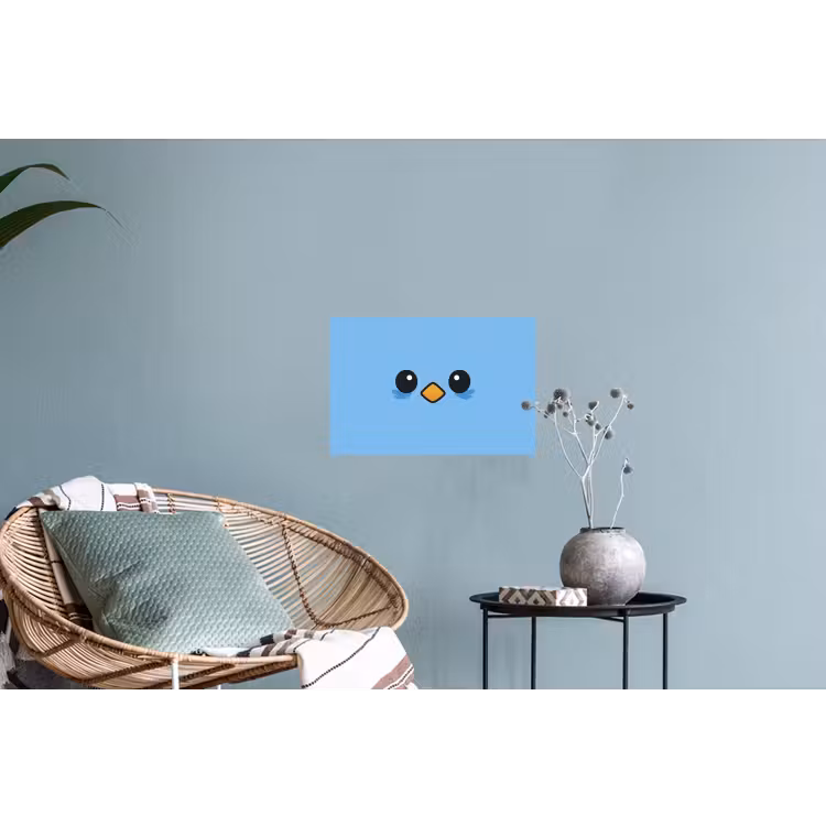 Vogel - Blauw - Eenvoudig Muursticker klein -plant