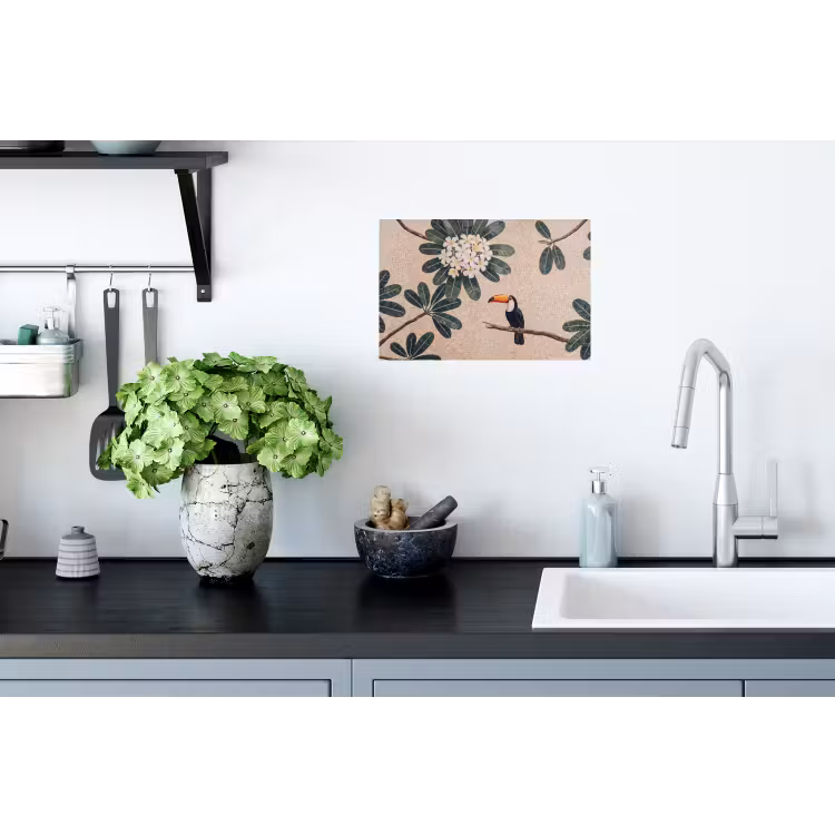 Vogel - Mozaïek - Tropisch - Natuur - Kleurrijk Muursticker klein -keuken