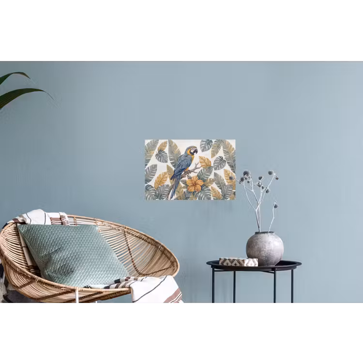 Vogel - Tak - Natuur - Mozaïek - Blauw Muursticker klein -plant