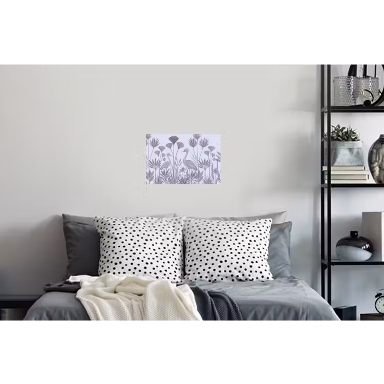 Vogel - Tropisch - Illustratie - Blauwgrijs - Natuur Muursticker klein -slaapkamer