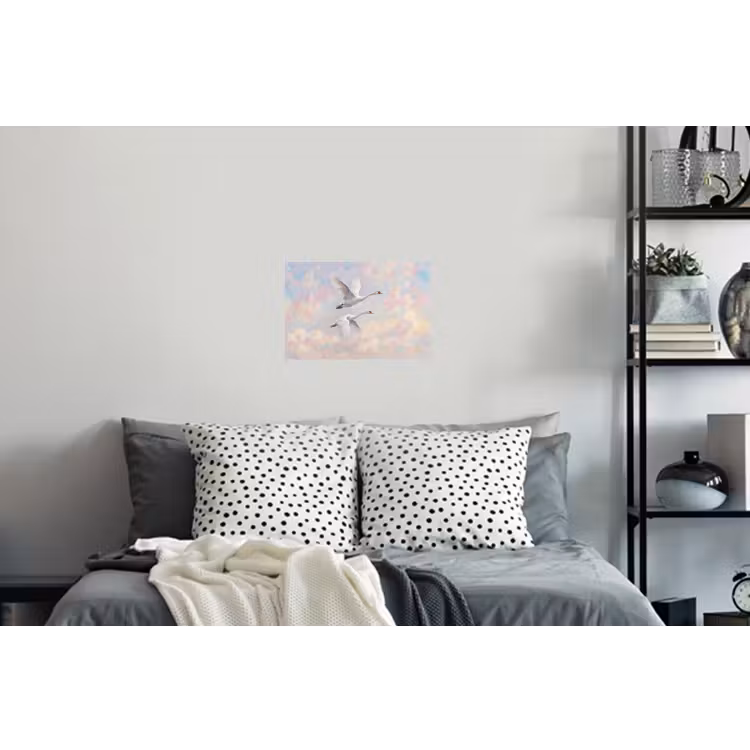Vogel - Vliegend - Lucht - Modern - Pastel Muursticker klein -slaapkamer