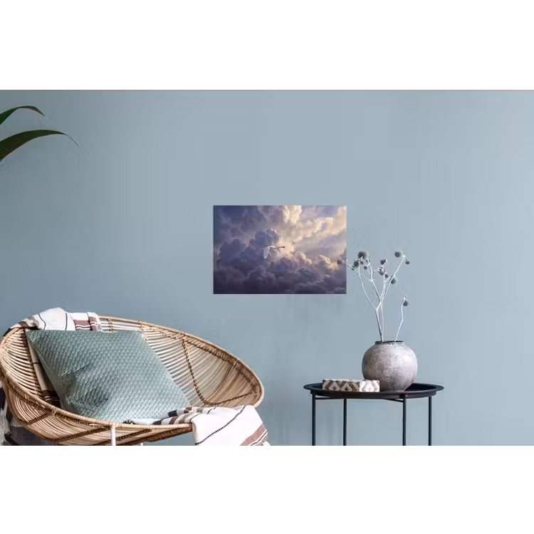 Vogel - Vliegend - Natuur - Wit - Wolken Muursticker klein -plant