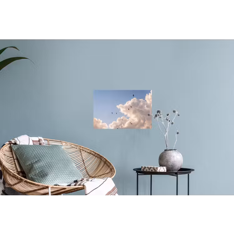 Vogel - Vlucht - Wolken - Natuur - Blauw Muursticker klein -plant
