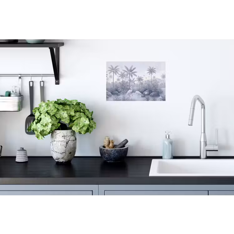 Vogel - Water - Tropisch - Natuur - Blauw Muursticker klein -keuken