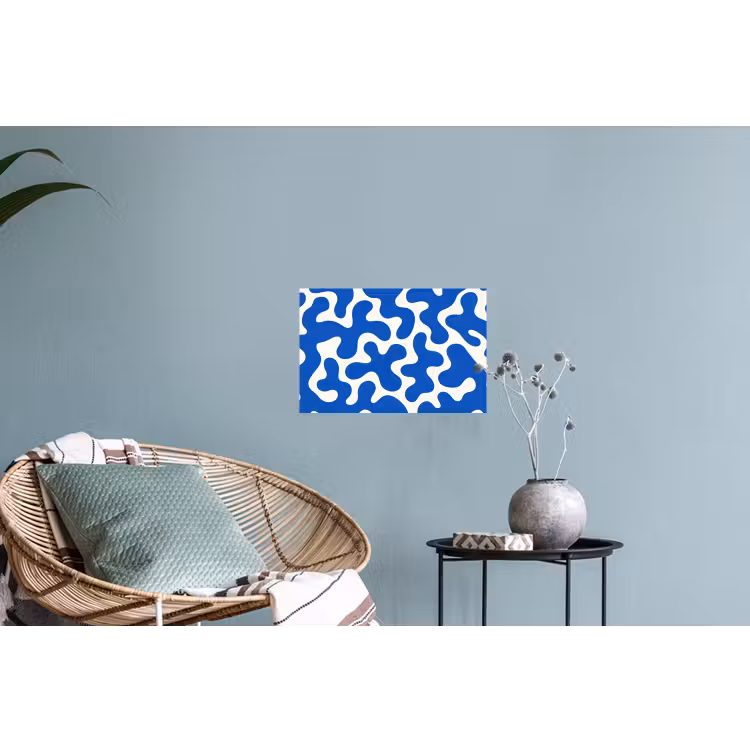 Vormen - Abstract - Blauw - Golven Muursticker klein -plant