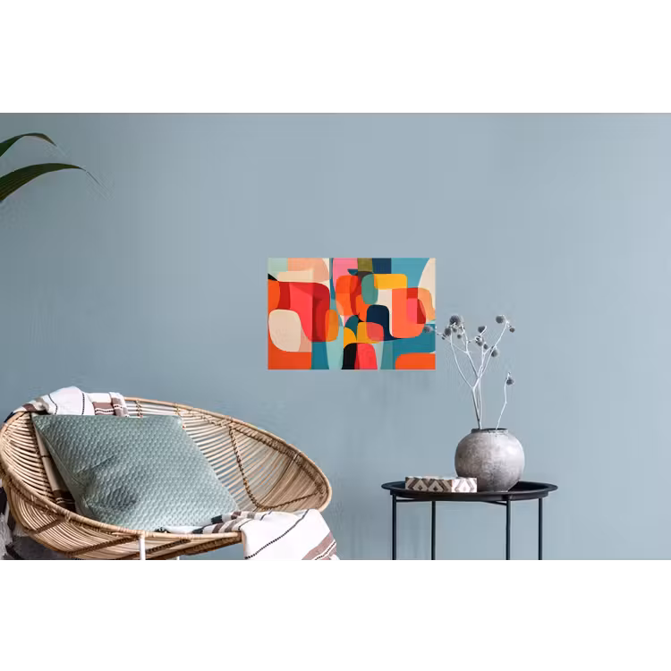 Vormen - Kleurrijk - Abstract - Vlakken Muursticker klein -plant
