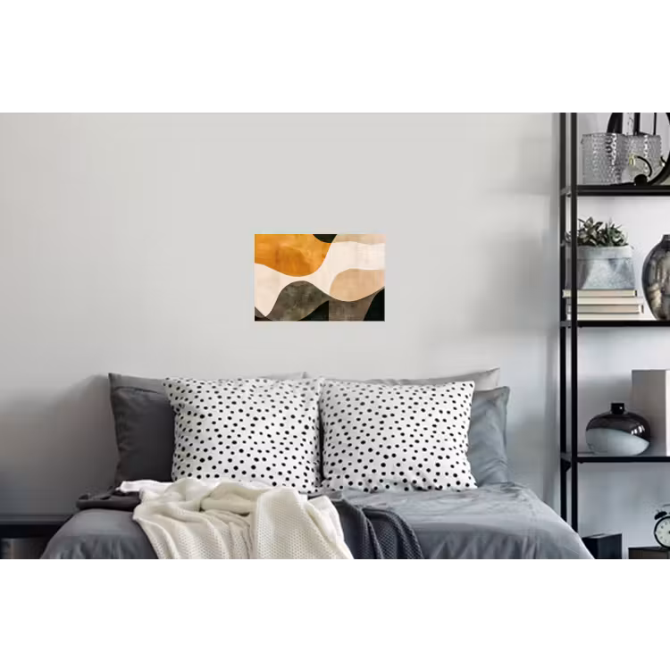 Vormen - Okergeel - Abstract Muursticker klein -slaapkamer