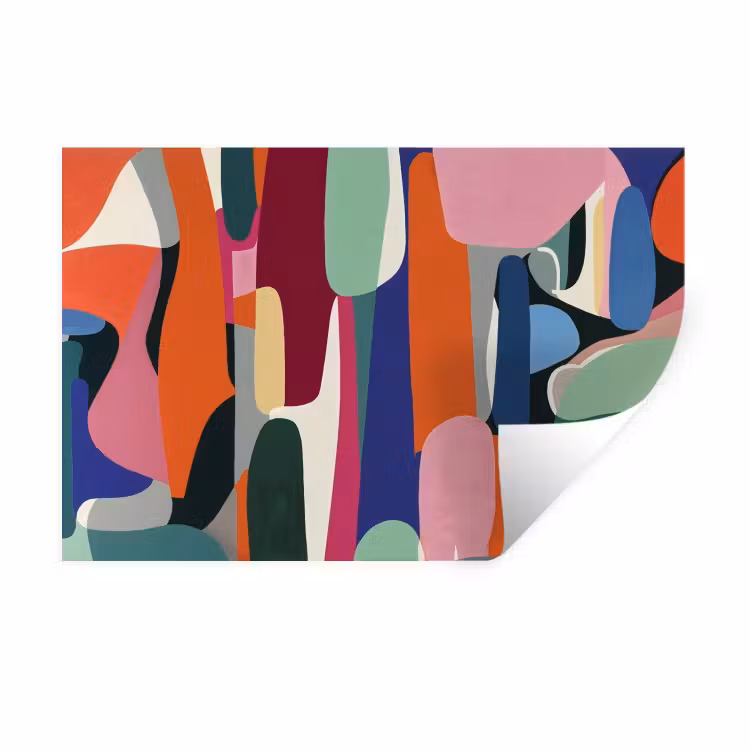 Vormen - Ritmisch - Kleuren - Abstract Muursticker klein -3d