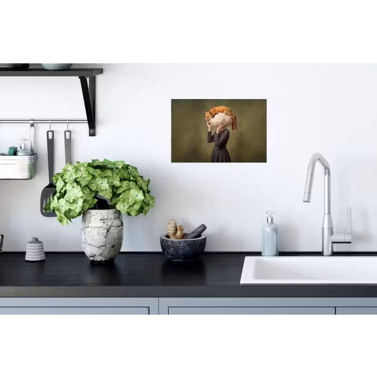 Vos - Surrealistisch - Groen Muursticker klein -keuken