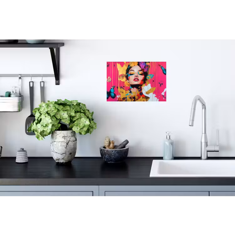 Vrouw - Abstract - Kleurrijk Muursticker klein -keuken