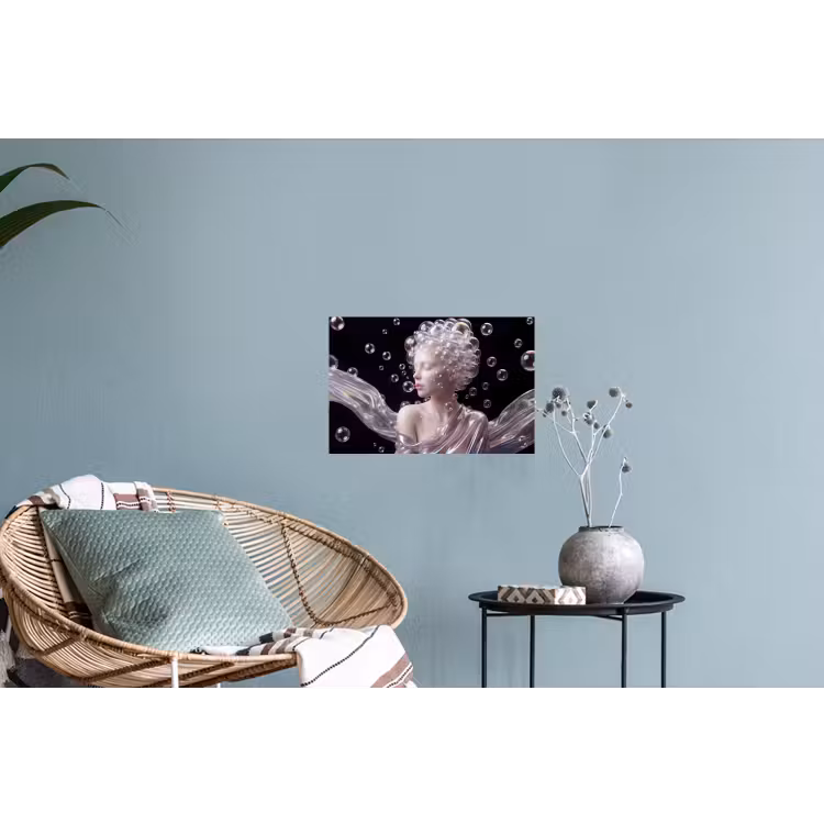 Vrouw - Bellen - Abstract - Kleurrijk Muursticker klein -plant