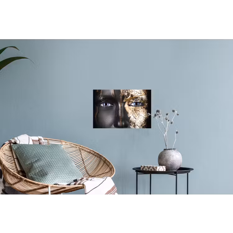 Vrouw - Bladgoud - Zwart - Goud - Luxe Muursticker klein -plant