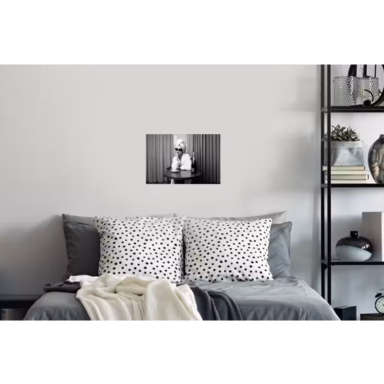 Vrouw - Bubbels - Zwart - Wit Muursticker klein -slaapkamer