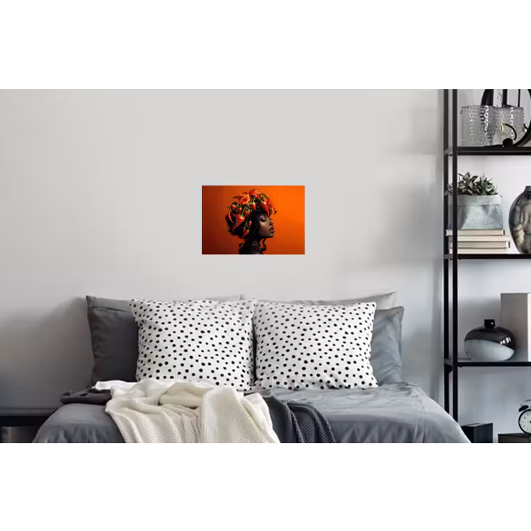 Vrouw - Chilipepers - Pepers - Bloemen Muursticker klein -slaapkamer