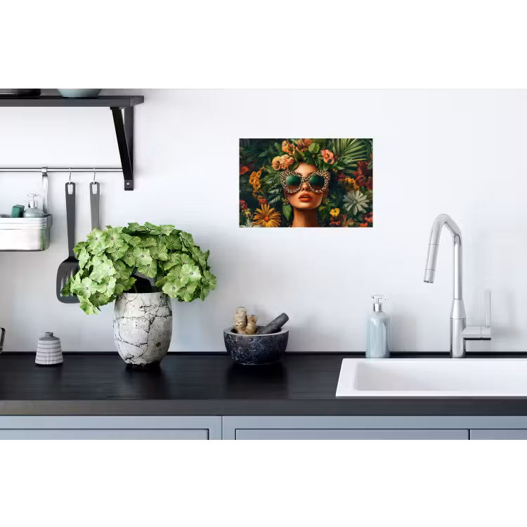 Vrouw - Panterprint - Jungle - Natuur - Luxe Muursticker klein -keuken