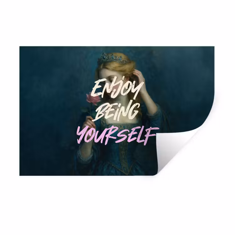 Vrouw - Roos - Quote Muursticker klein -3d