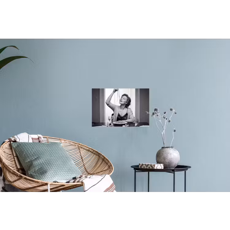 Vrouw - Spaghetti - Zwart - Wit Muursticker klein -plant