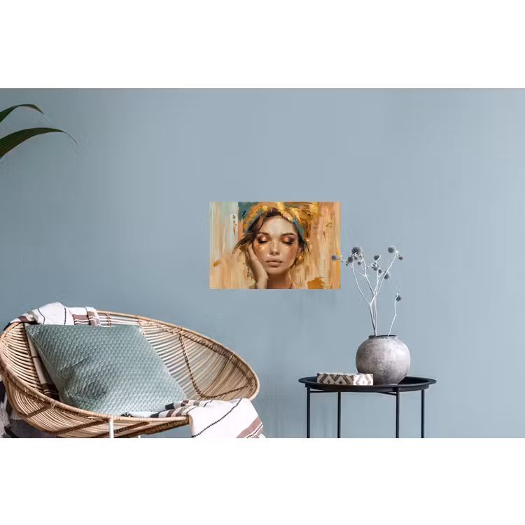 Vrouwen - Portret - Luxe - Goud Muursticker klein -plant
