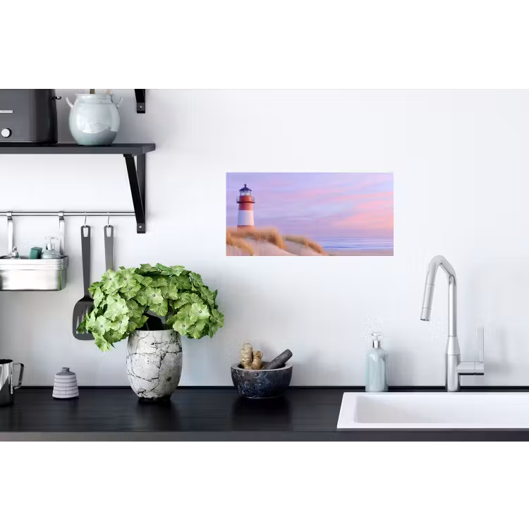 Vuurtoren - Duinen - Zonsondergang Muursticker klein -keuken