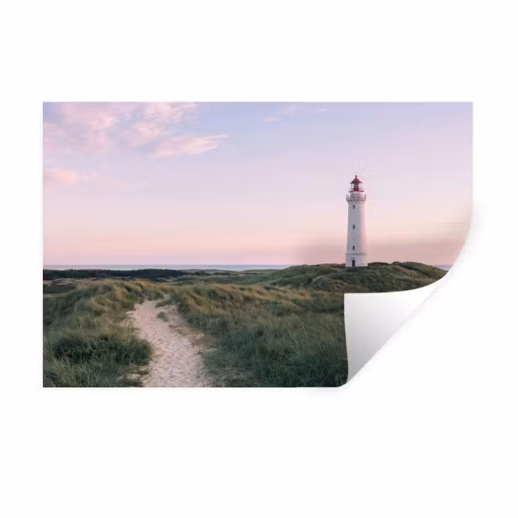 Vuurtoren - Duinlandschap - Zee Muursticker klein -3d
