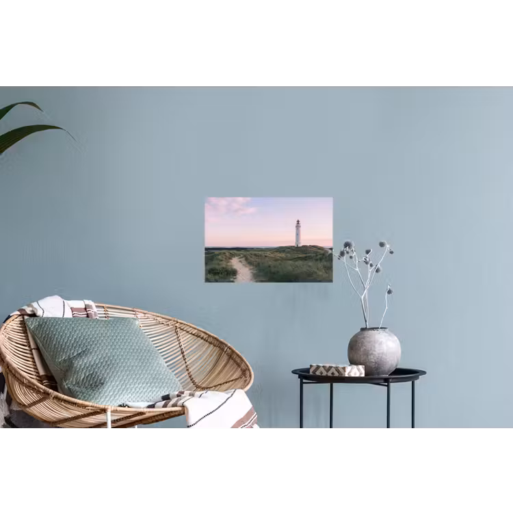 Vuurtoren - Duinlandschap - Zee Muursticker klein -plant