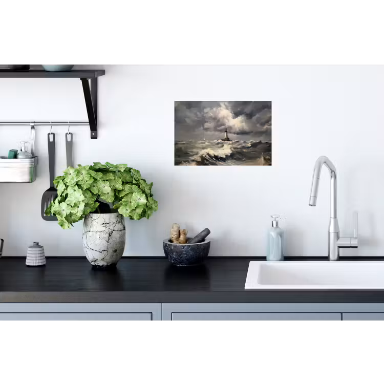 Vuurtoren - Golven - Storm Muursticker klein -keuken