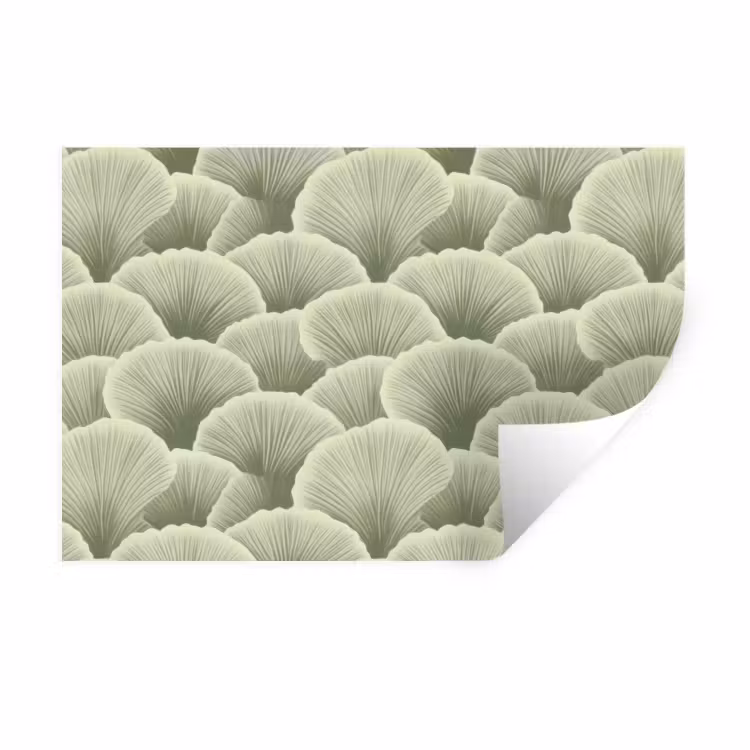 Waaier - Blad - Groen Muursticker klein 286 -3d