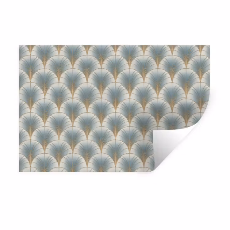 Waaier - Klassiek - Blauw Muursticker klein 286 -3d