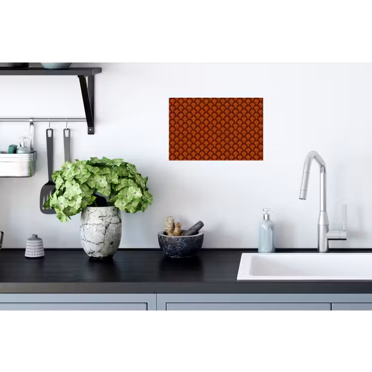 Waaiers - Art Deco - Botanisch - Roestbruin - Oranje Muursticker klein 286 -keuken