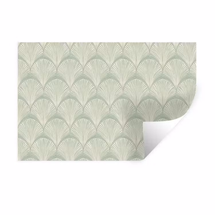 Waaiers - Patroon - Groen Muursticker klein 286 -3d