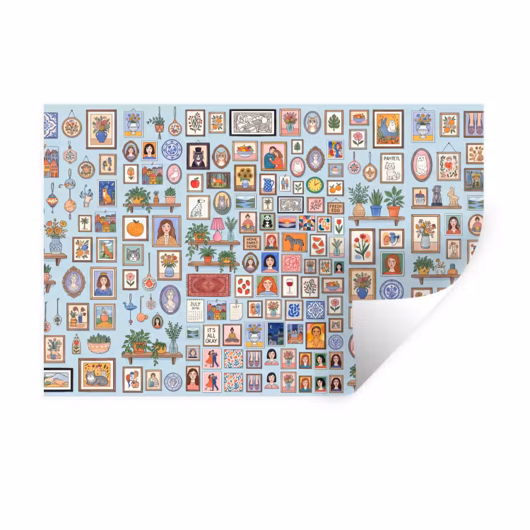 Wanddecoratie - Collectie - Huis - Illustratief - Kleurrijk Muursticker klein -3d