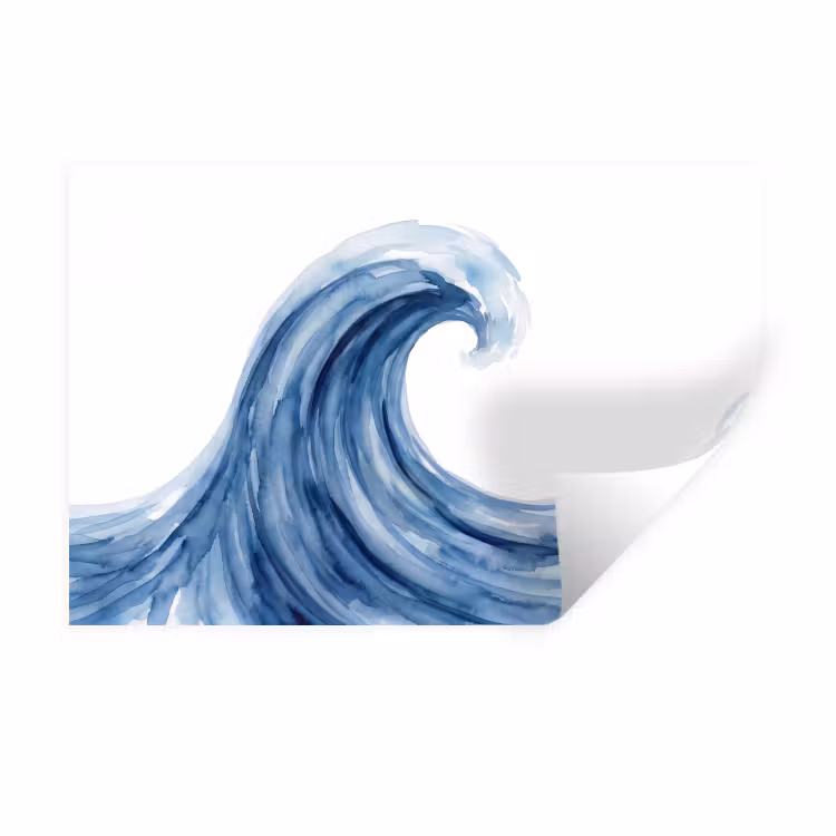 Water - Beweging - Natuur - Modern - Blauw Muursticker klein -3d
