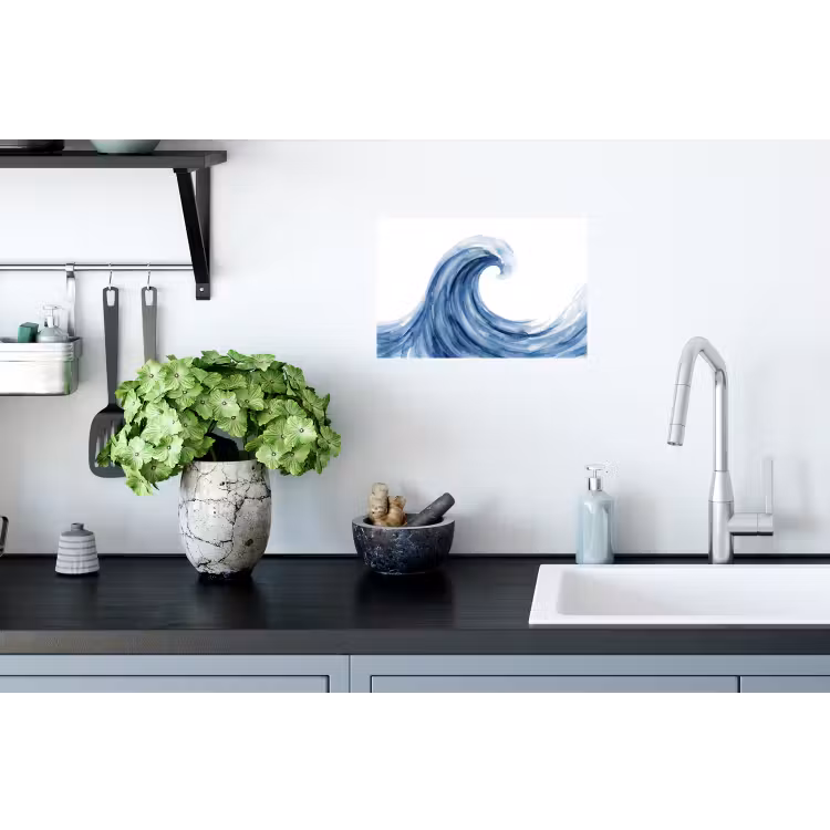 Water - Beweging - Natuur - Modern - Blauw Muursticker klein -keuken