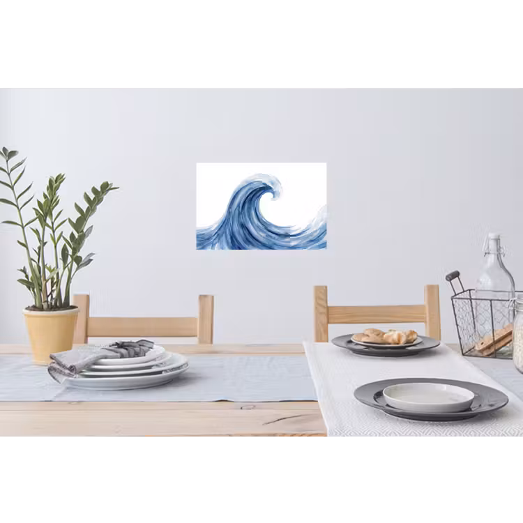 Water - Beweging - Natuur - Modern - Blauw Muursticker klein -eettafel