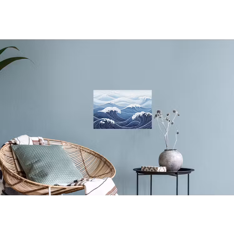 Water - Mozaïek - Landschap - Modern - Blauw Muursticker klein -plant