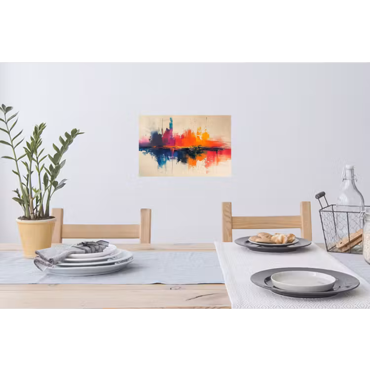 Watercolor - Kunst - Modern Muursticker klein -eettafel