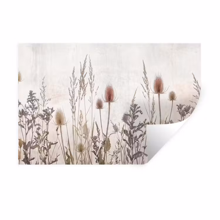 Weidebloemen - Design - Sepia Muursticker klein -3d