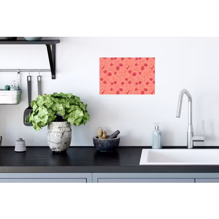 Weidebloemen - Romantisch - Roze Muursticker klein 286 -keuken