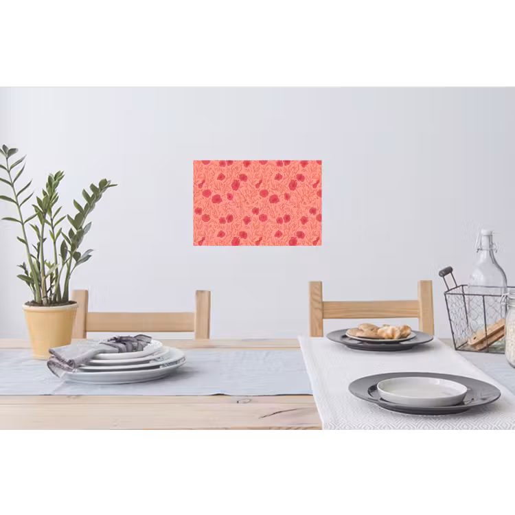Weidebloemen - Romantisch - Roze Muursticker klein 286 -eettafel