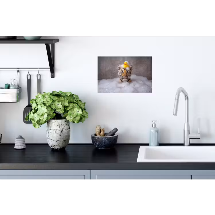 Welpje - Bad - Geel Muursticker klein -keuken