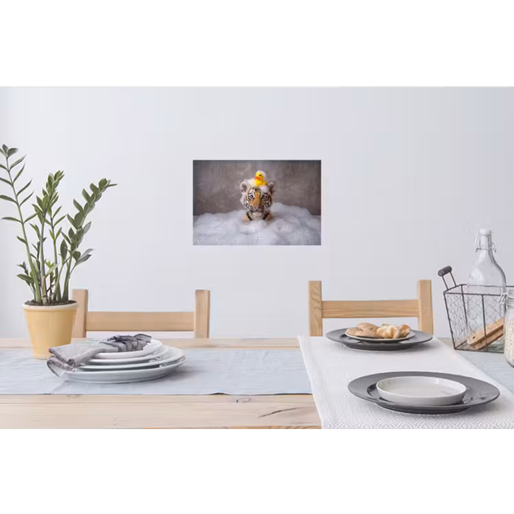 Welpje - Bad - Geel Muursticker klein -eettafel