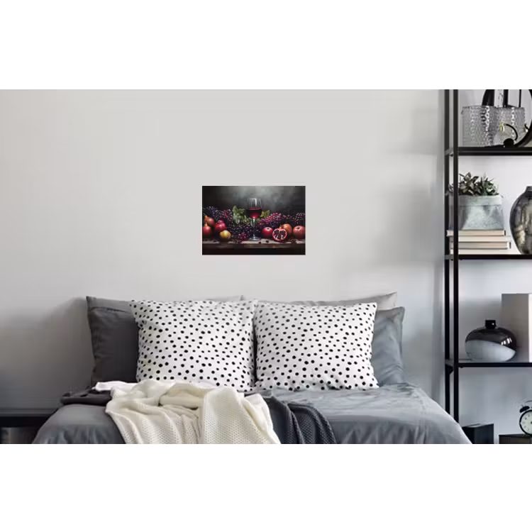 Wijn - Fruit - Stilleven Muursticker klein -slaapkamer
