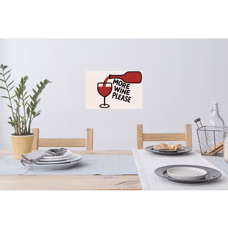 Wijnfles - Quote - Rood - Glas Muursticker klein -eettafel