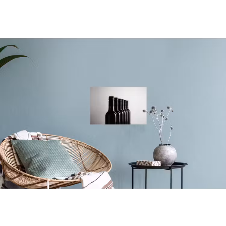 Wijnflessen - Zwart - Minimalistisch Muursticker klein -plant