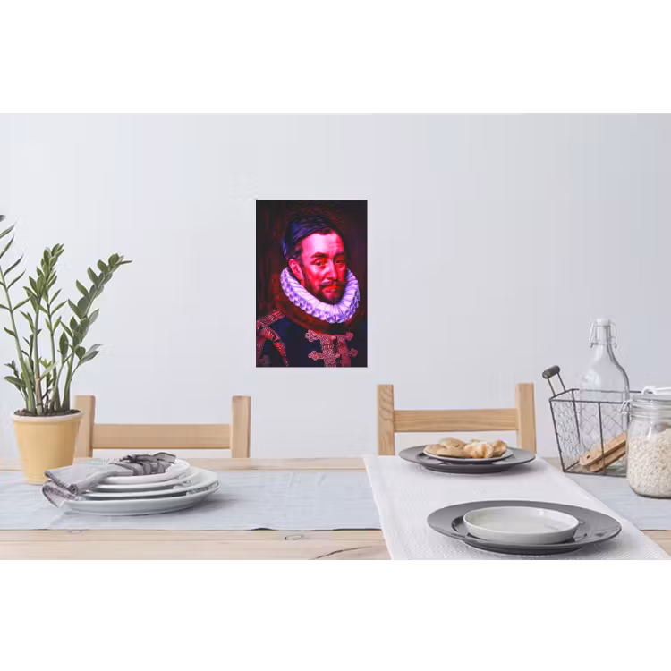 Willem van Oranje - Adriaen Thomasz - Oude meesters Muursticker klein -eettafel