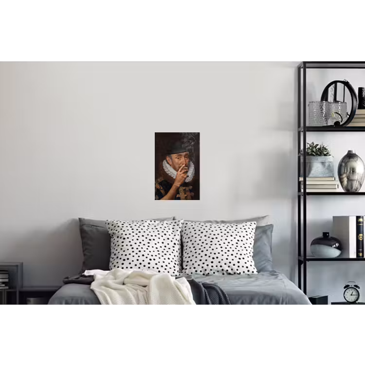 Willem van Oranje - Adriaen Thomasz - Sigaretten - Rook Muursticker klein -slaapkamer