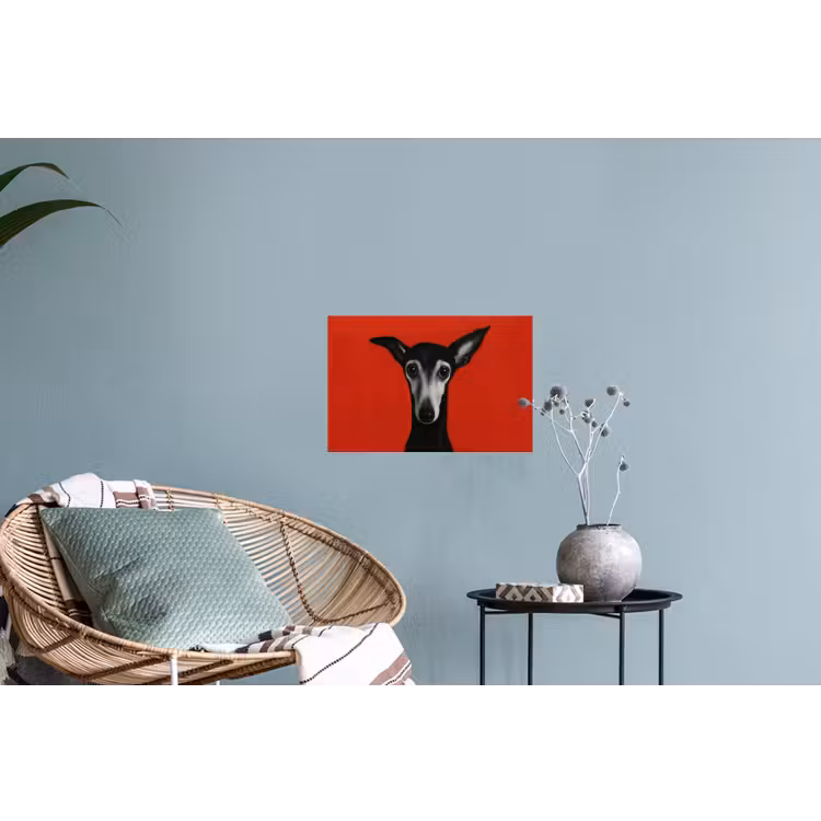 Windhond - Minimalistisch - Rood Muursticker klein -plant