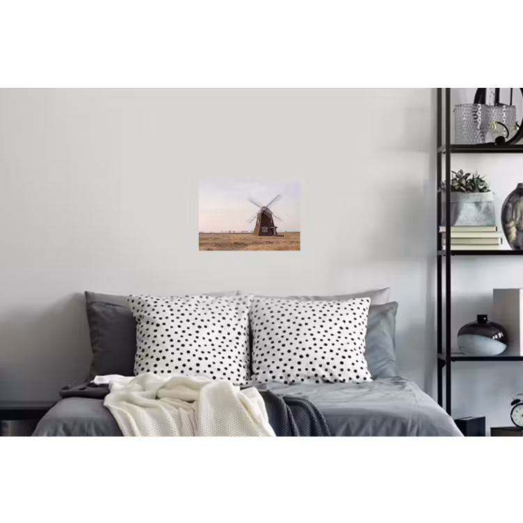 Windmolens - Landschap - Veld Muursticker klein -slaapkamer