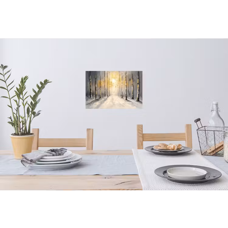 Winter - Abstract - Sneeuw - Natuur - Zon Muursticker klein -eettafel