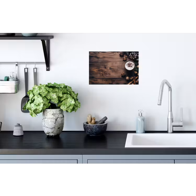 Winter - Houtlook - Stilleven Muursticker klein -keuken